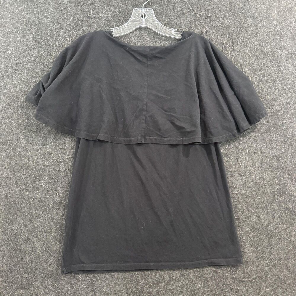 Soft Surroundings Tunic Top Women's Small Black V Neck Flutter Sleeve Jersey - Picture 7 of 8
